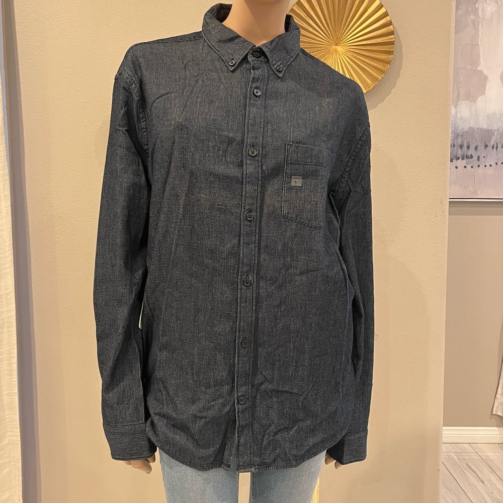 Express Men’s Dark Blue Casual Button Down Shirt